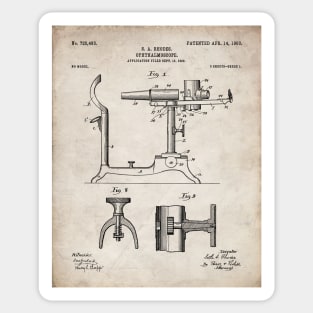 Ophthalmoscope Patent - Optometrist Eye Doctor Office Art - Antique Sticker